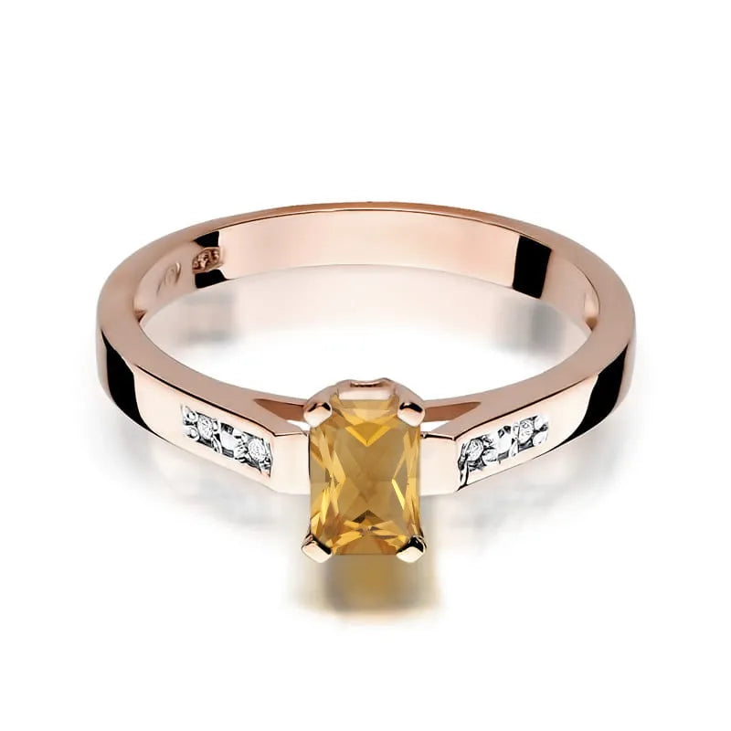 Goldring mit Rubin 0.8ct und Diamanten 0.04ct | 14K (585) Gelbgold