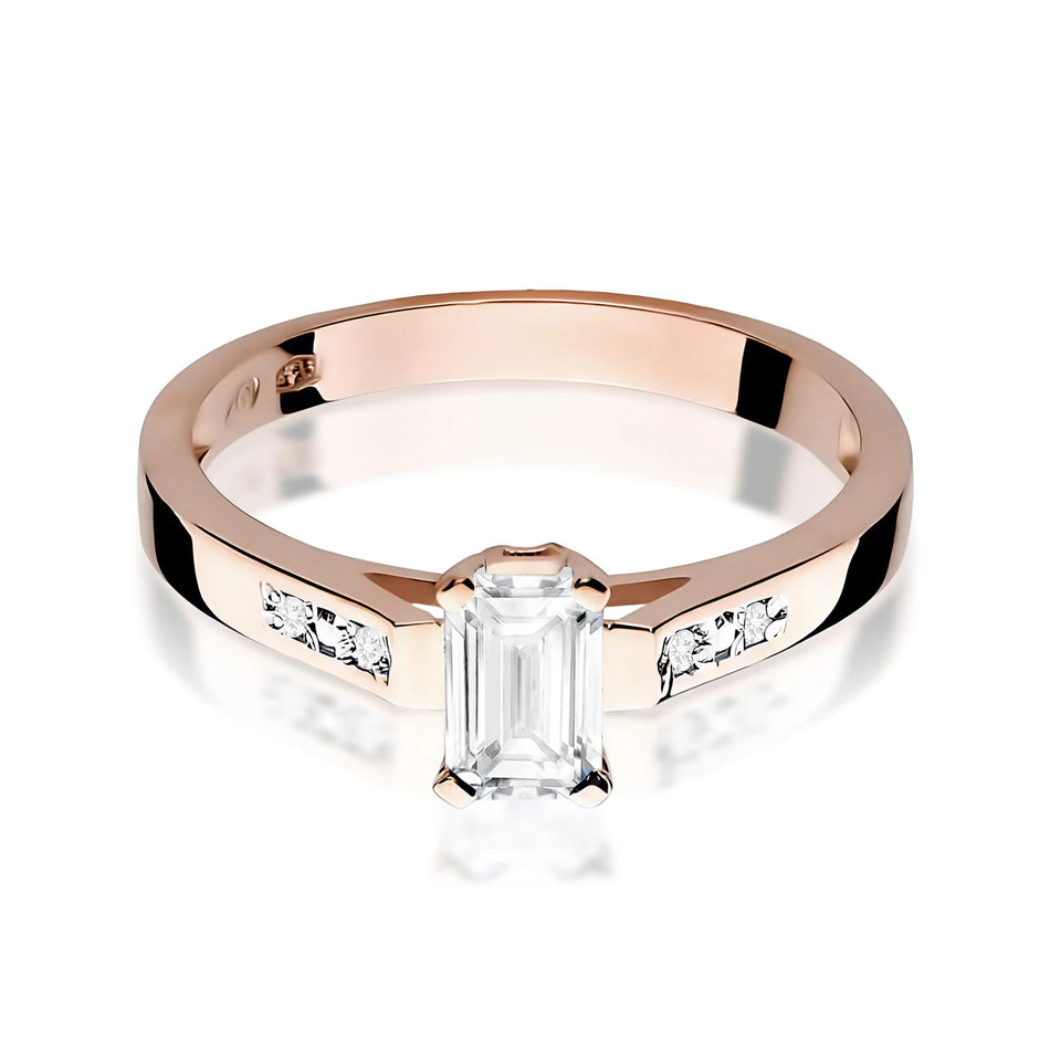 Goldring mit 0,60 ct und 0,04 ct Labor-Diamanten