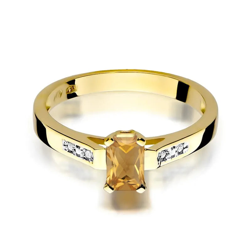 Goldring mit Rubin 0.8ct und Diamanten 0.04ct | 14K (585) Gelbgold