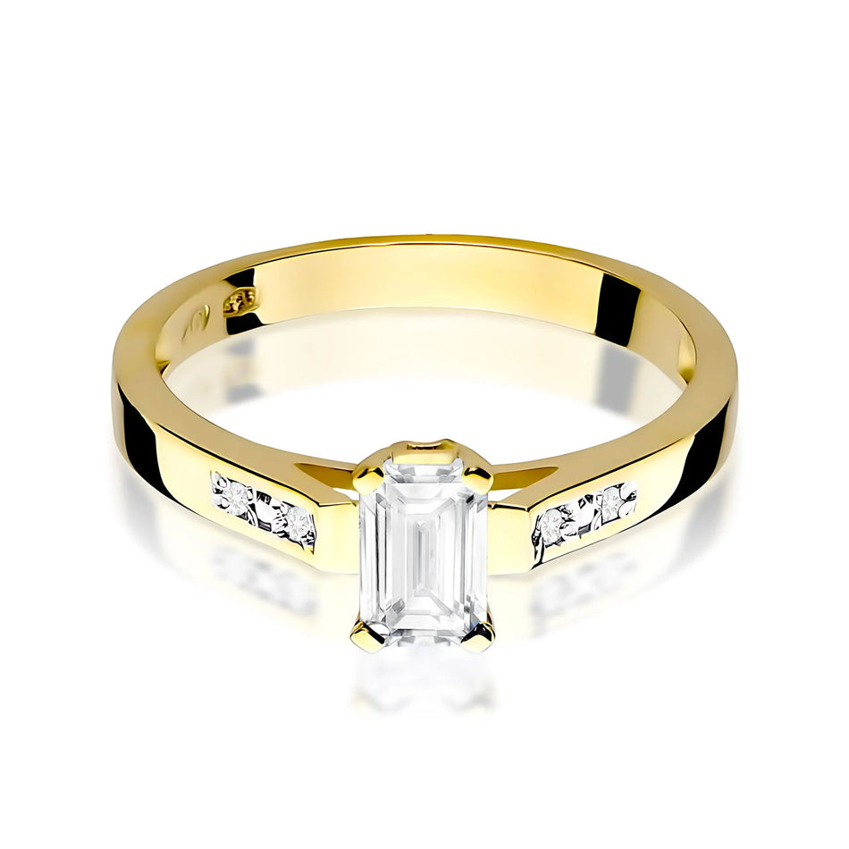 Goldring mit 0,60 ct und 0,04 ct Labor-Diamanten