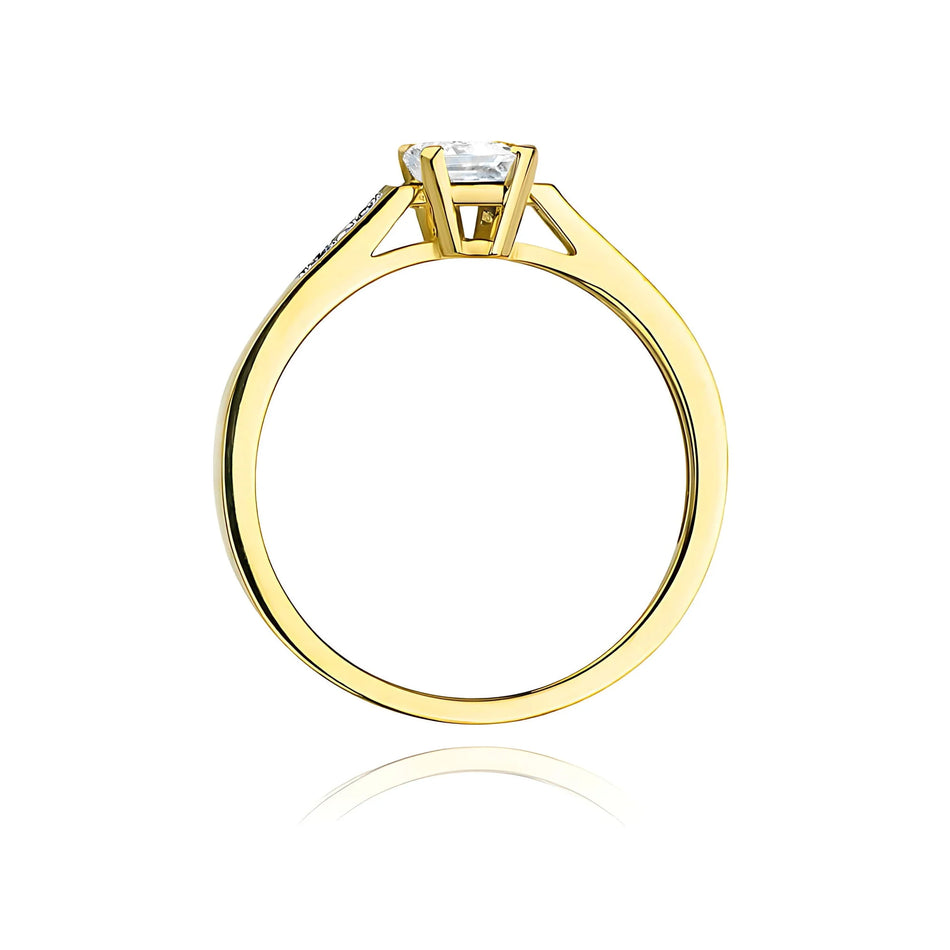Goldring mit 0,60 ct und 0,04 ct Labor-Diamanten