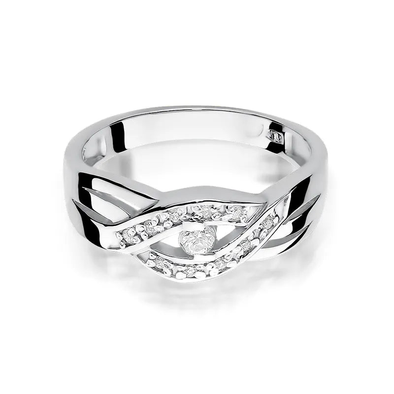 Zlatý prsten s diamanty 0,05 ct a 0,05 ct