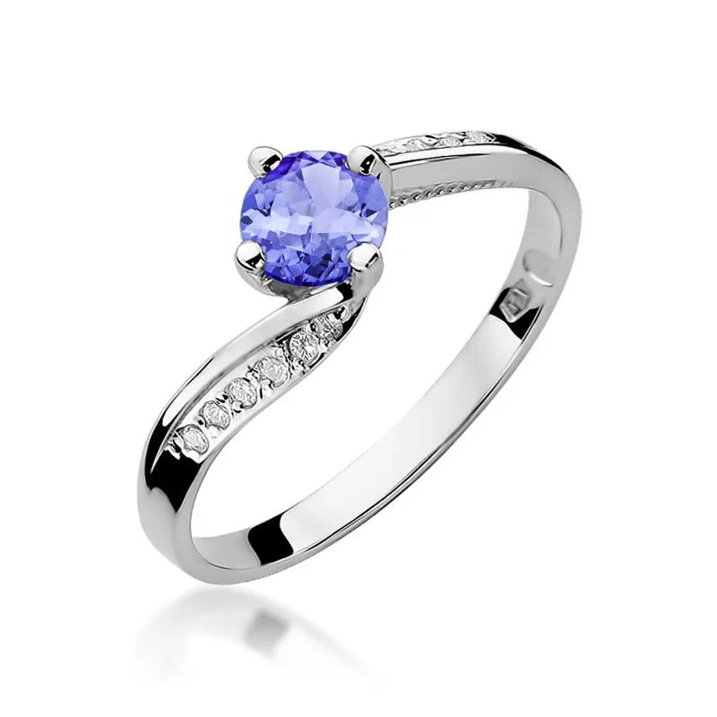 Zlatý prsten s 0,50ct tanzanitem a 0,05ct diamanty