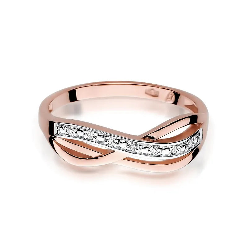 Zlatý prsten s diamanty 0,06 ct