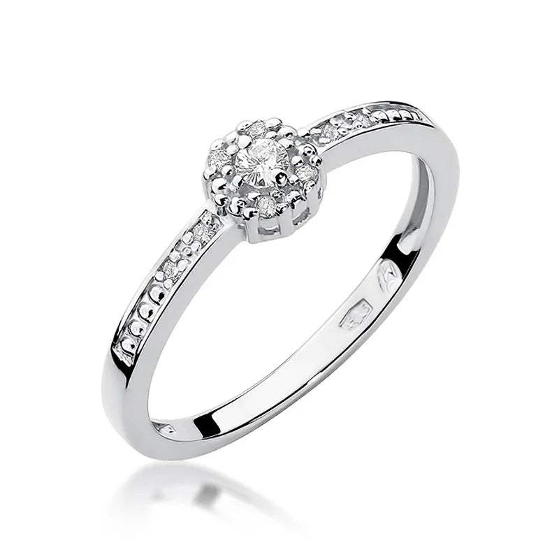Goldring mit 0,04 ct und 0,054 ct Diamanten