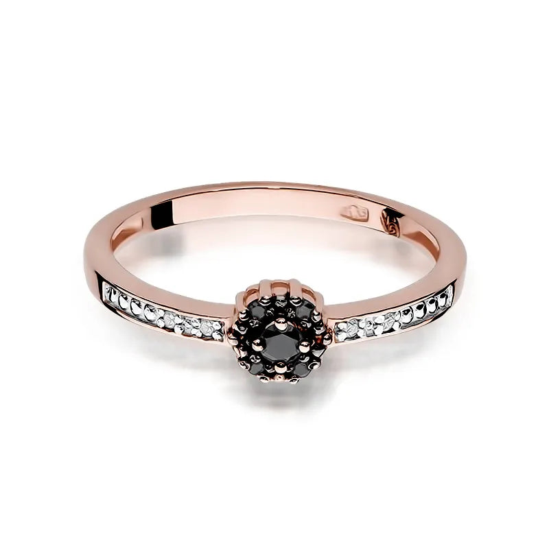 Zlatý prsteň s 0,04 ct a 0,054 ct čiernymi diamantmi