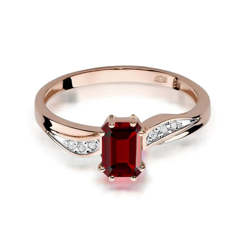 Ring mit Rubin 0.8ct und Diamanten 0.03ct | 14K (585) Gold