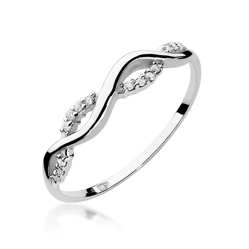 Zlatý prsten s diamanty 0,07 ct