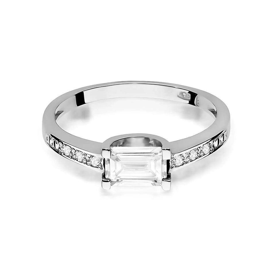 Goldring mit 0,60 ct und 0,03 ct Labor-Diamanten