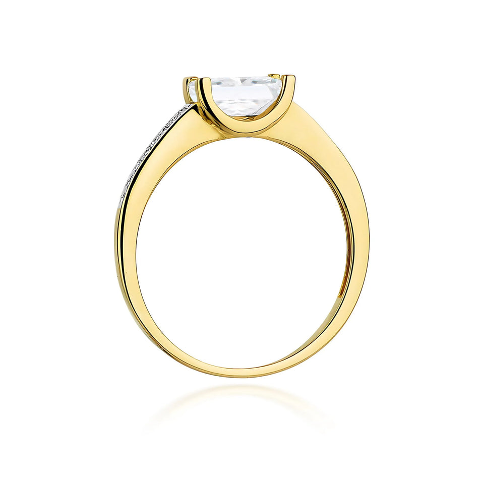 Goldring mit 0,60 ct und 0,03 ct Labor-Diamanten
