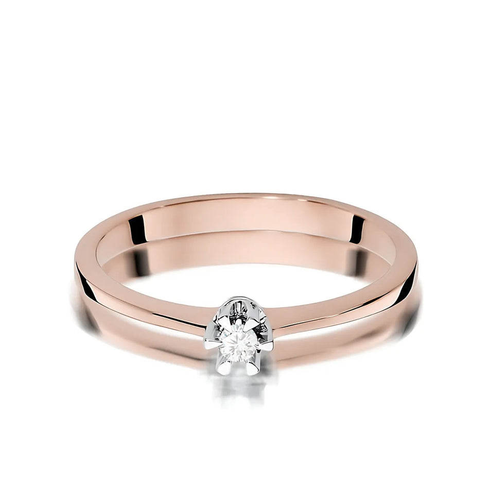 Zlatý prsteň s diamantom 0,04 ct