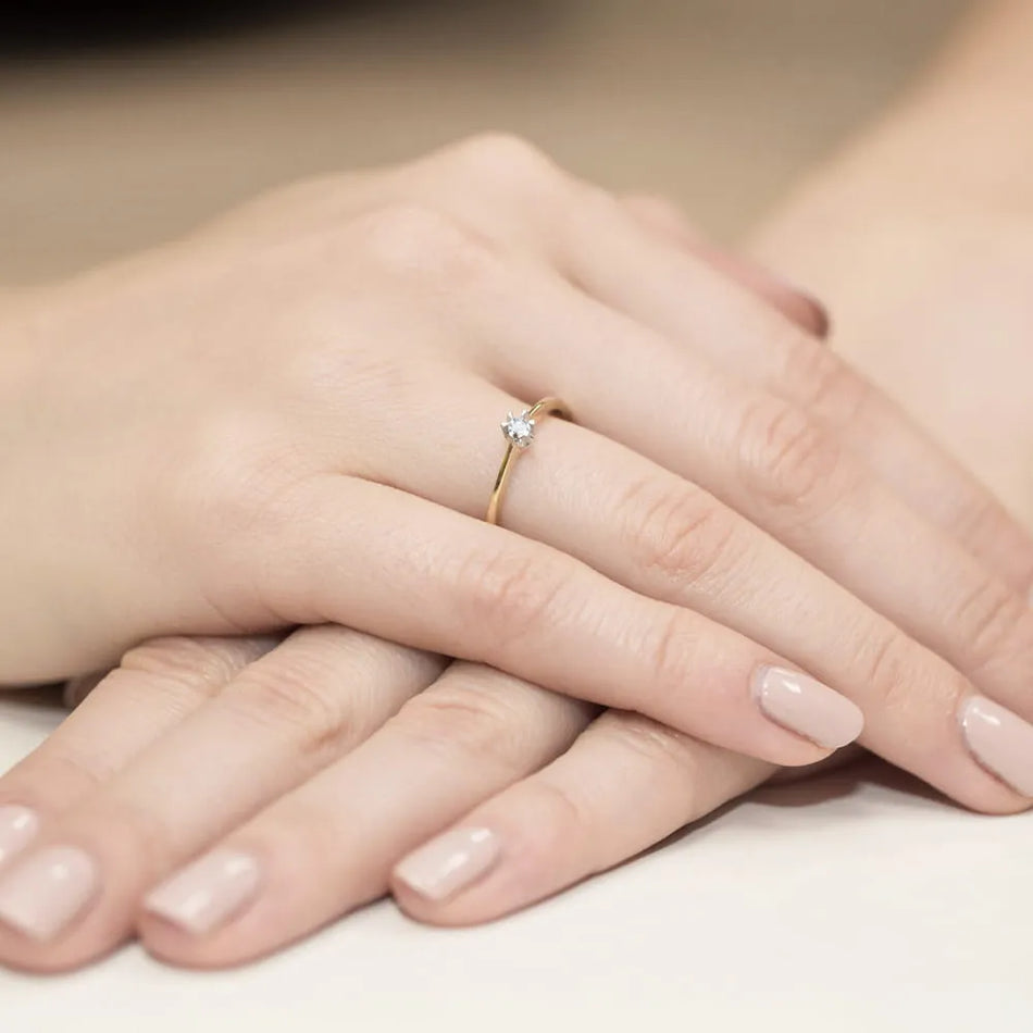 Gold Ring with 0.04ct Diamond