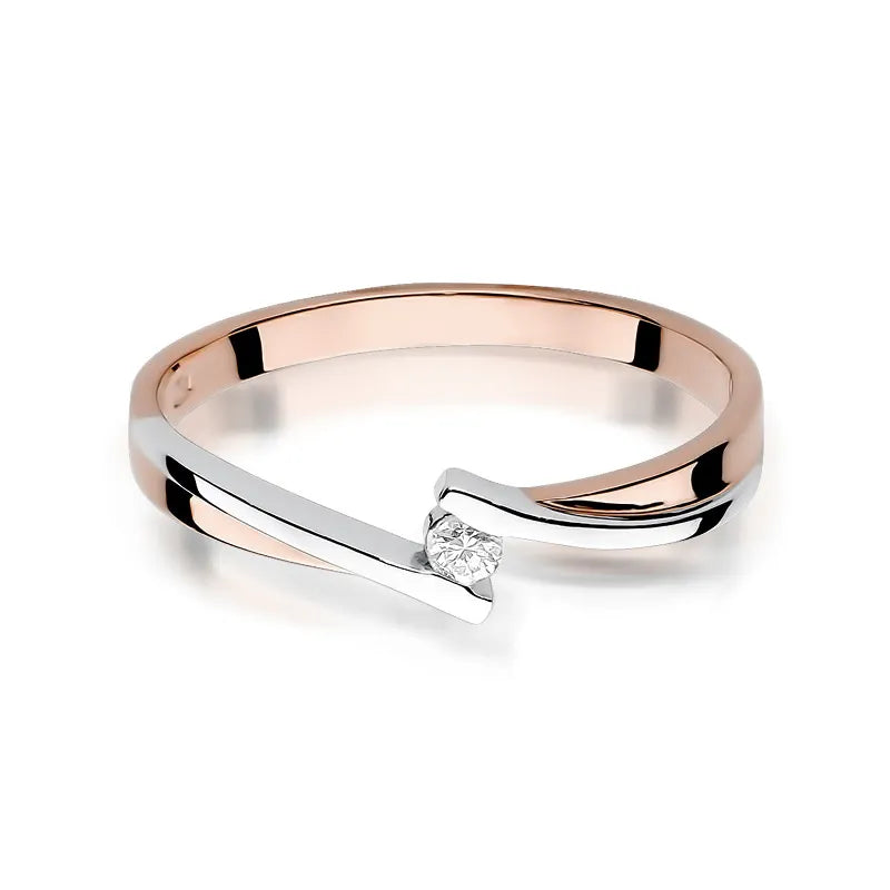 Zlatý prsteň s diamantom 0,04 ct