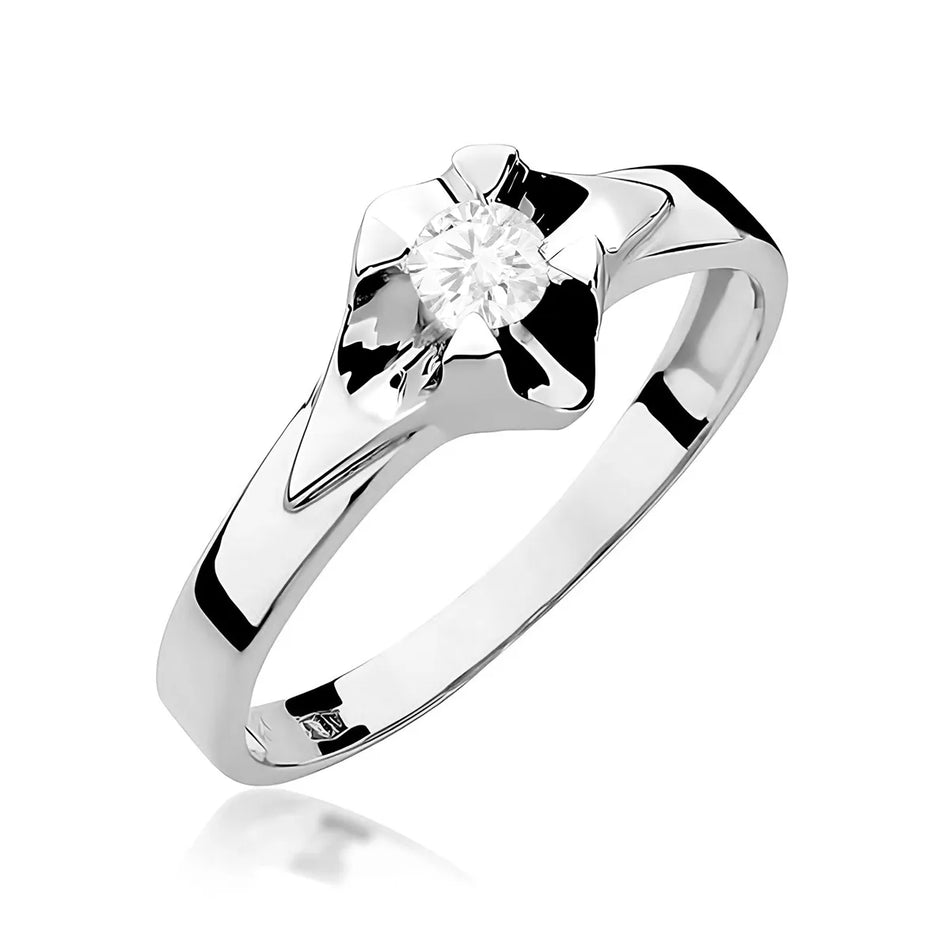 Gold Ring with 0.20ct Lab-diamond