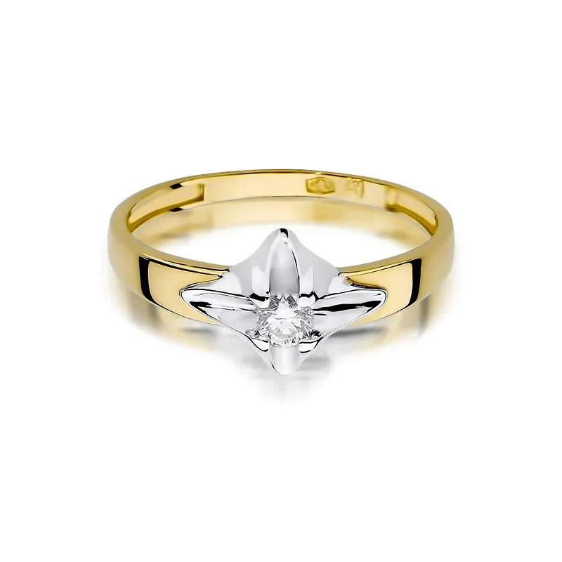Goldring mit 0,12 ct Diamant