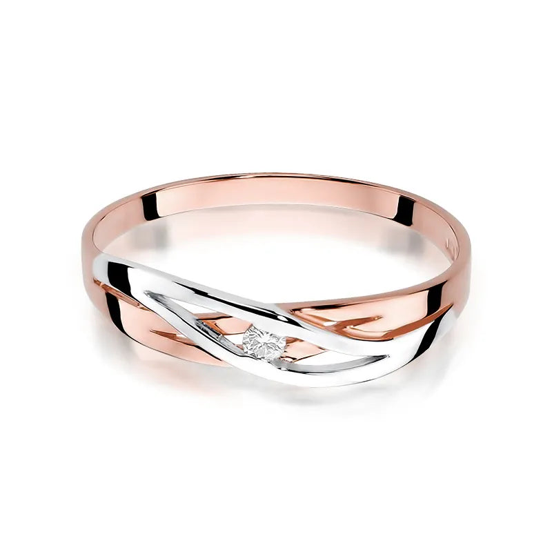 Zlatý prsteň s diamantom 0,04 ct