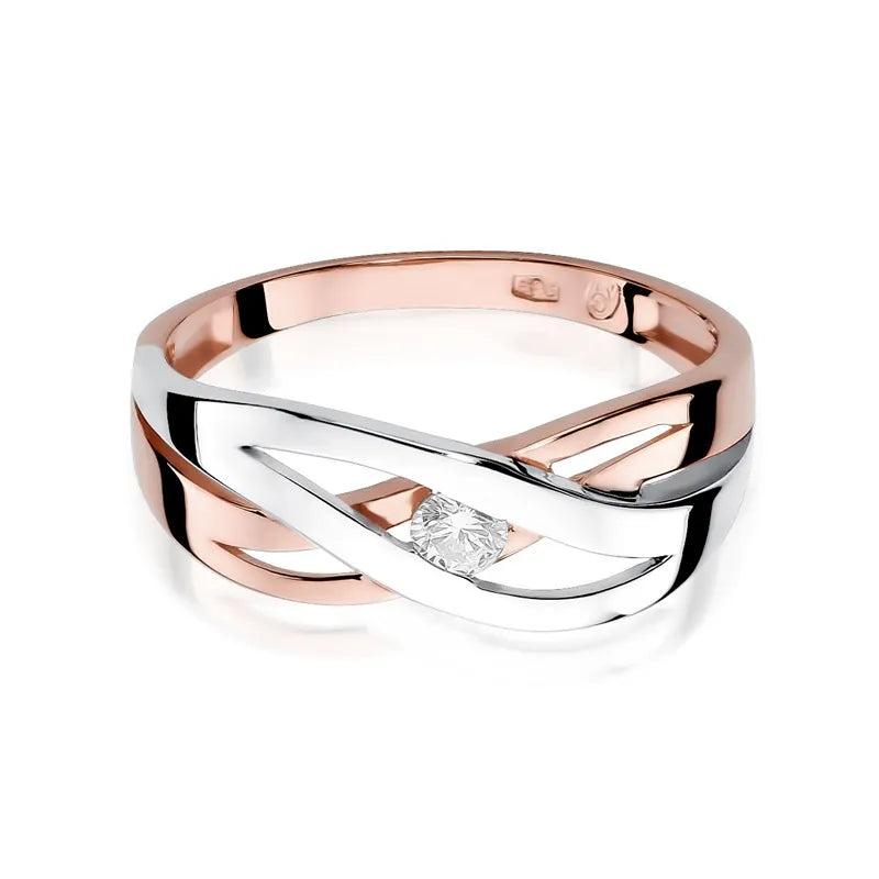 Zlatý prsten s diamantem 0,10 ct