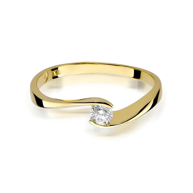 Goldring mit 0,13 ct Diamant