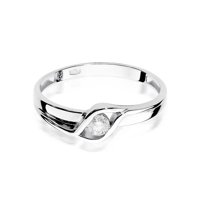 Zlatý prsten s diamantem 0,10 ct