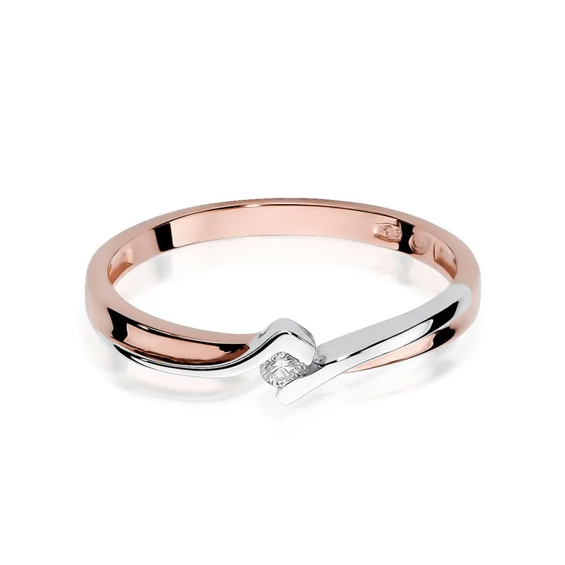 Zlatý prsteň s diamantom 0,04 ct