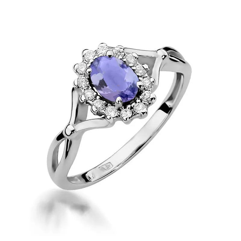 Zlatý prsten s 0,40ct tanzanitem a 0,12ct diamanty