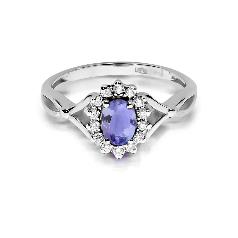 Zlatý prsten s 0,40ct tanzanitem a 0,12ct diamanty