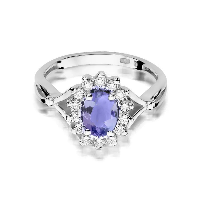 Zlatý prsten s 0,70ct tanzanitem a 0,28ct diamanty