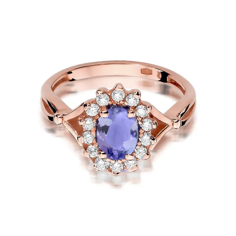 Zlatý prsten s 0,70ct tanzanitem a 0,28ct diamanty