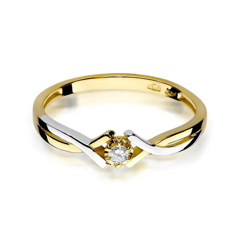 Goldring mit 0,04 ct Diamant