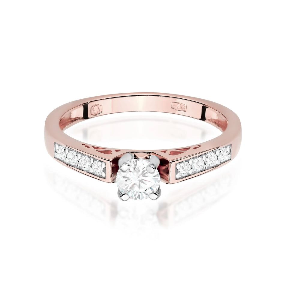 Zlatý prsten s 0,30 ct a 0,116 ct laboratorními diamanty