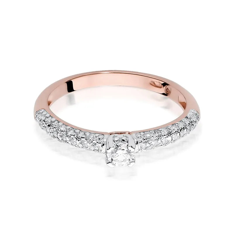 Zlatý prsten s diamanty 0,15 ct a 0,21 ct