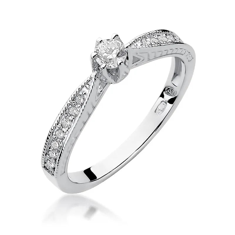Goldring mit 0,15 ct und 0,15 ct Diamanten