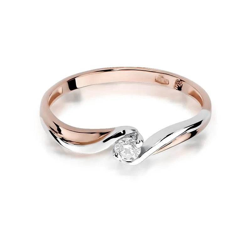 Zlatý prsten s diamantem 0,10 ct