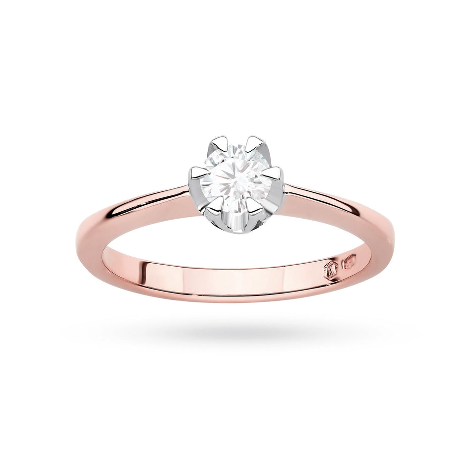 Gold Ring with 0.40ct Lab-diamond