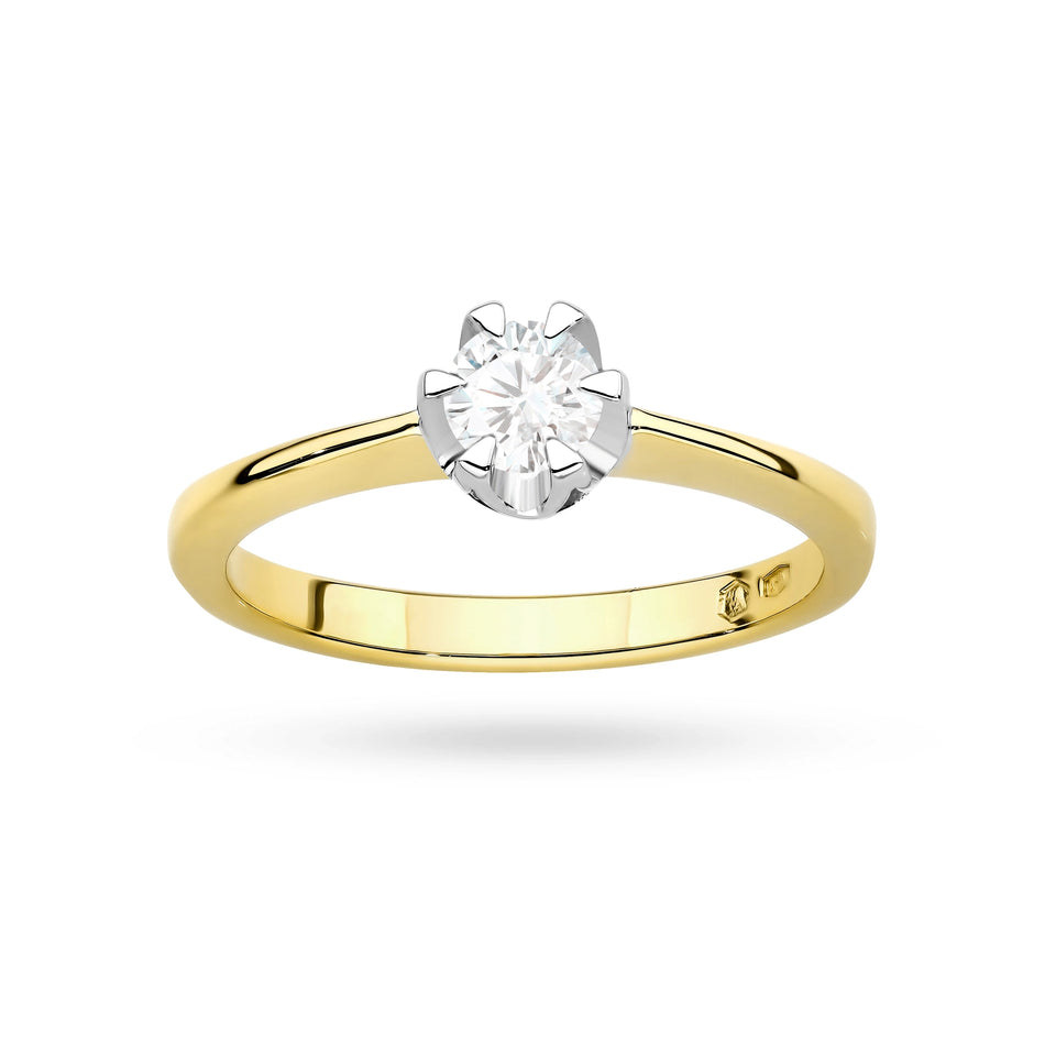 Gold Ring with 0.40ct Lab-diamond