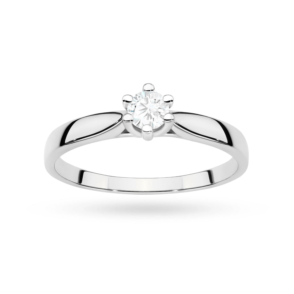 Zlatý prsten s diamantem 0,30 ct