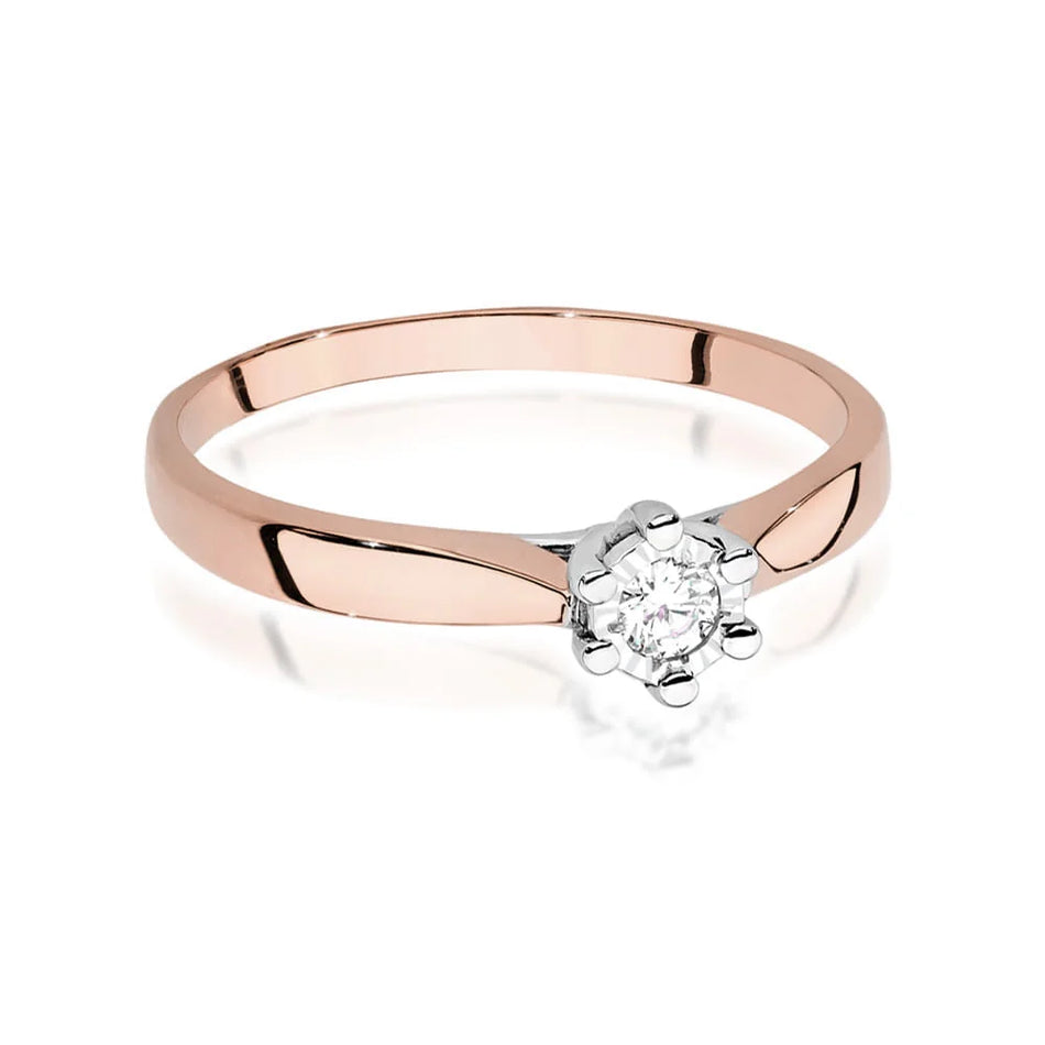 Goldring mit 0,08ct Labrodiamanten