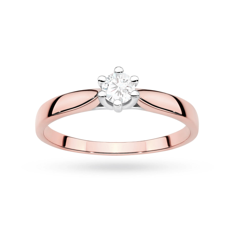 Zlatý prsten s diamantem 0,30 ct