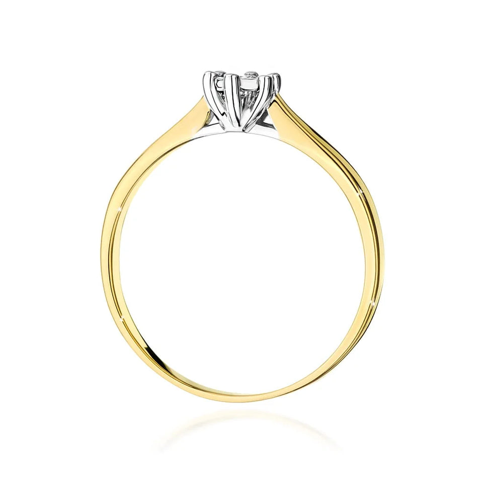 Gold Ring with 0.08ct Lab-diamond