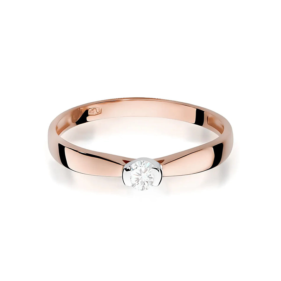 Zlatý prsteň s diamantom 0,08 ct