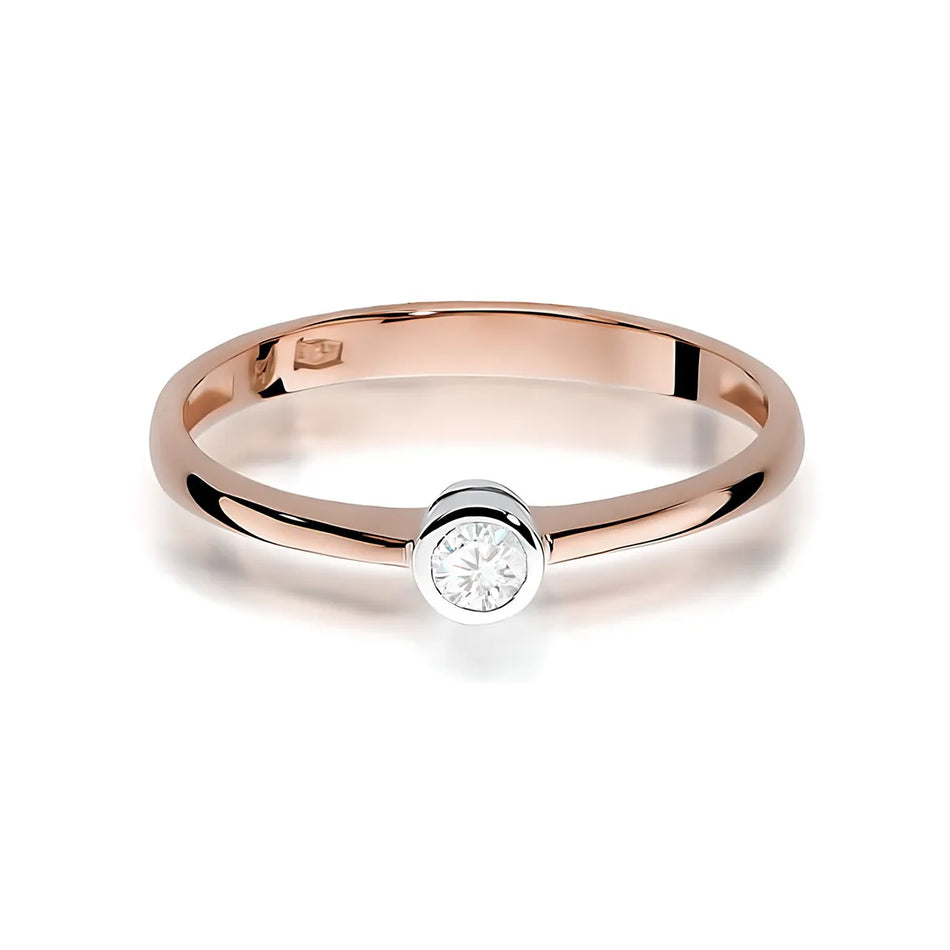 Zlatý prsten s diamantem 0,10 ct