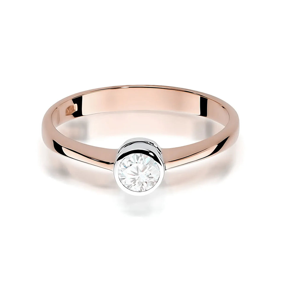 Zlatý prsten s diamantem 0,25 ct