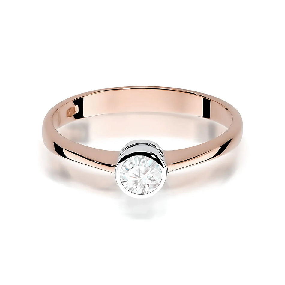 Gold Ring with 0.30ct Lab-diamond