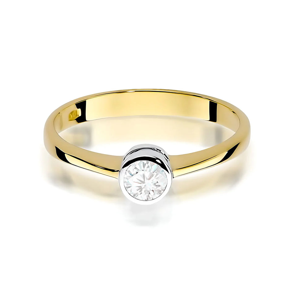 Gold Ring with 0.25ct Lab-diamond