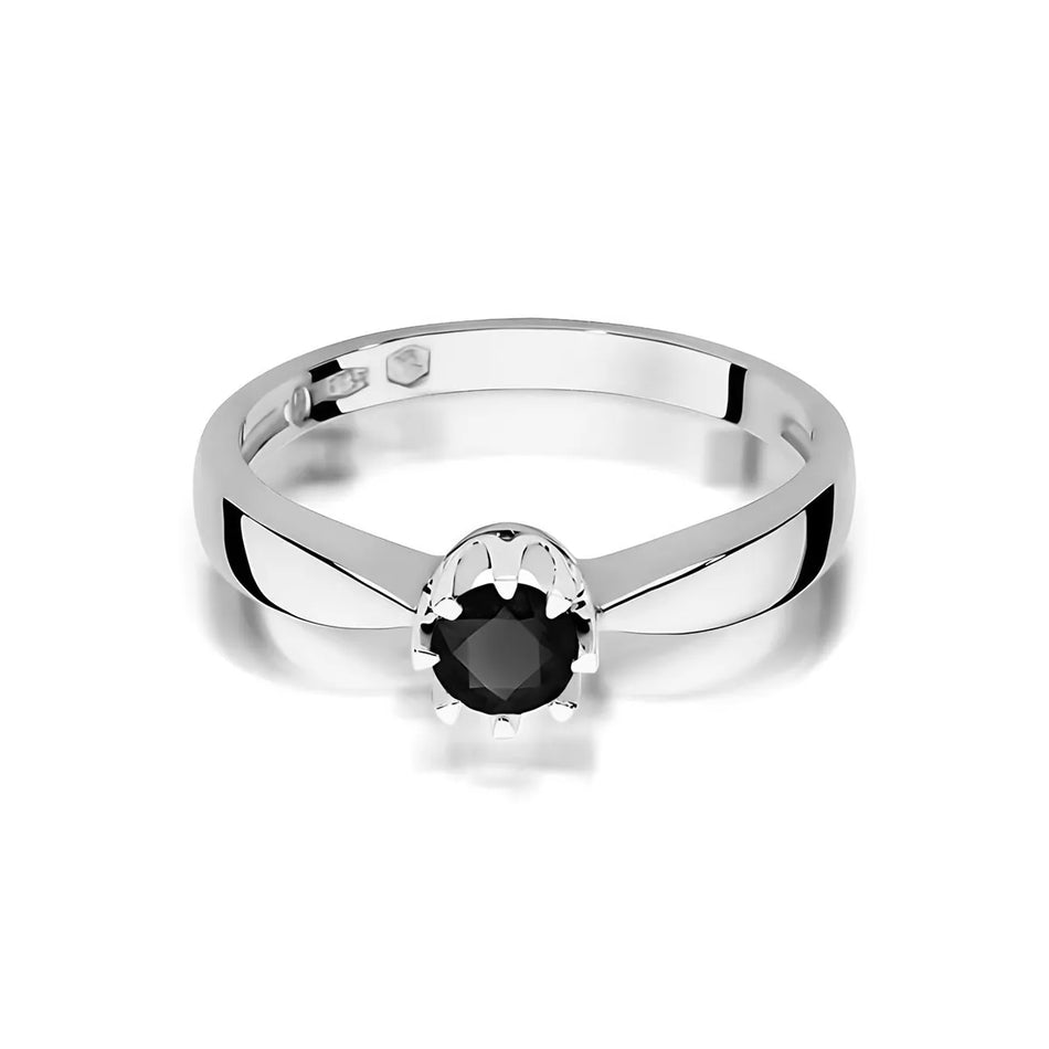 Goldring mit 0,30 ct schwarzem Diamant