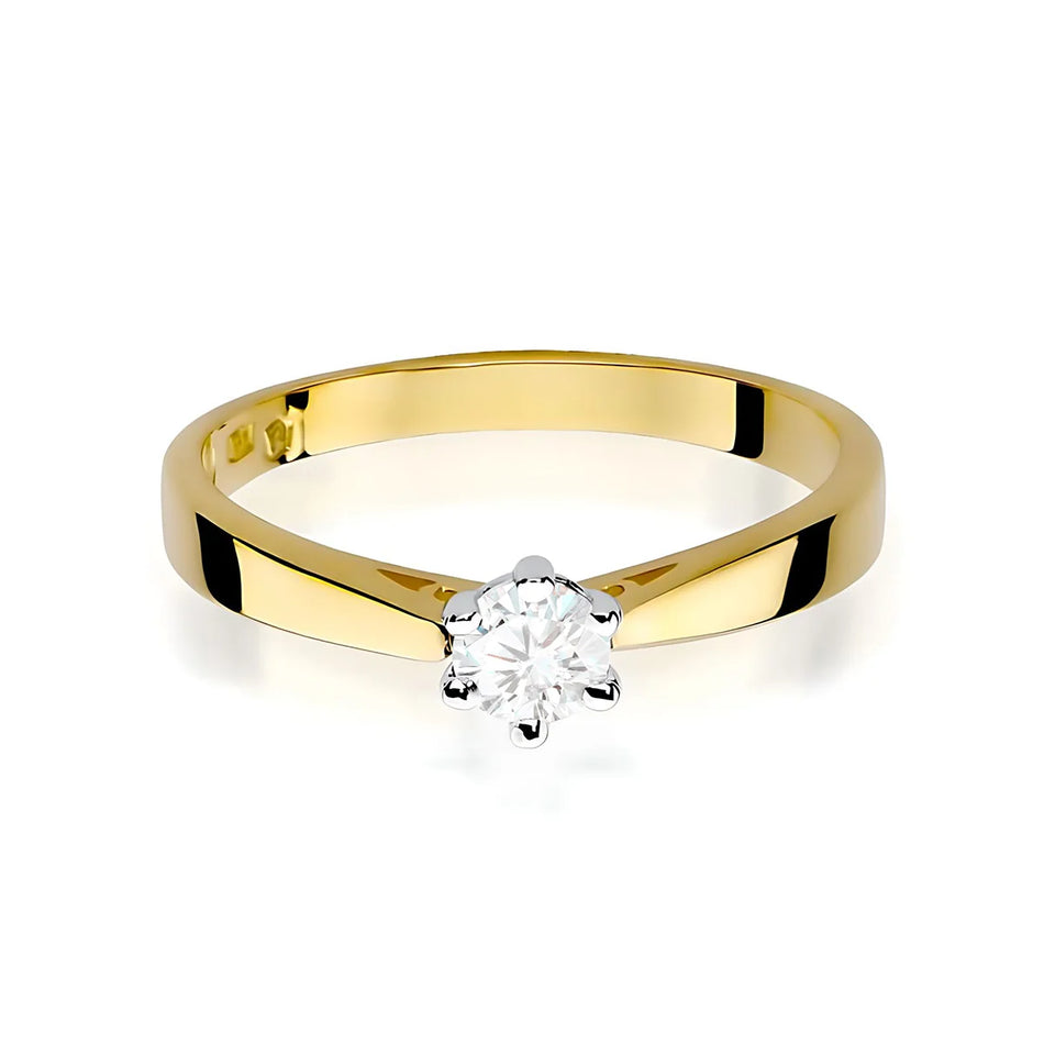 Gold Ring with 0.20ct Lab-diamond