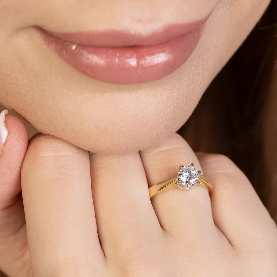 Zlatý prsten s diamantem 1,00 ct