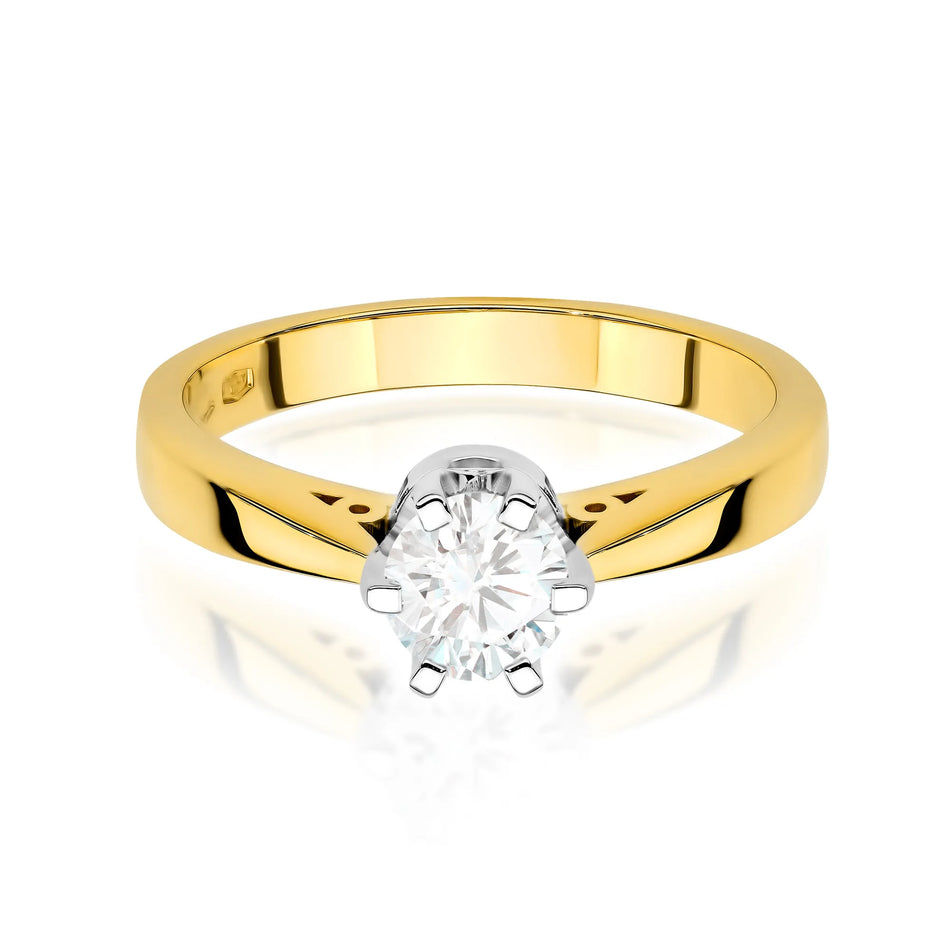 Gold Ring with 1.00ct Lab-diamond