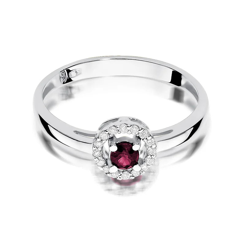 Gold Ring with 0.15ct Ruby and 0.08ct Diamonds