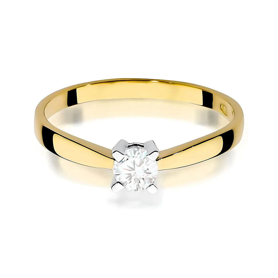 Gold Ring with 0.20ct Lab-diamond